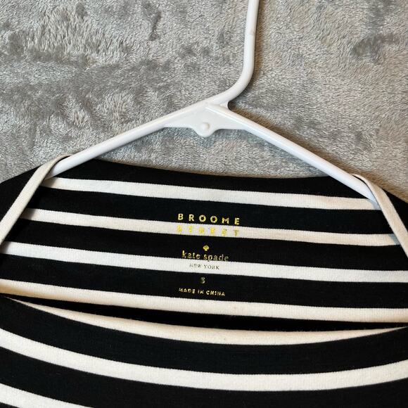 Kate Spade‎ Broome Street Black & White Stripe Fit & Flare Dress Size Small - Picture 6 of 8